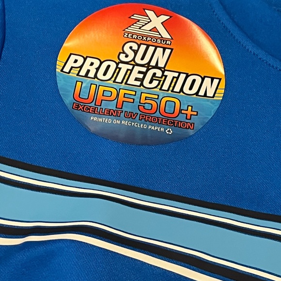 NWT ZeroXposur Boys 8 14/16 18 Swim Rashguard Bathing Suit Set UPF 30+ Trunks - Picture 6 of 11